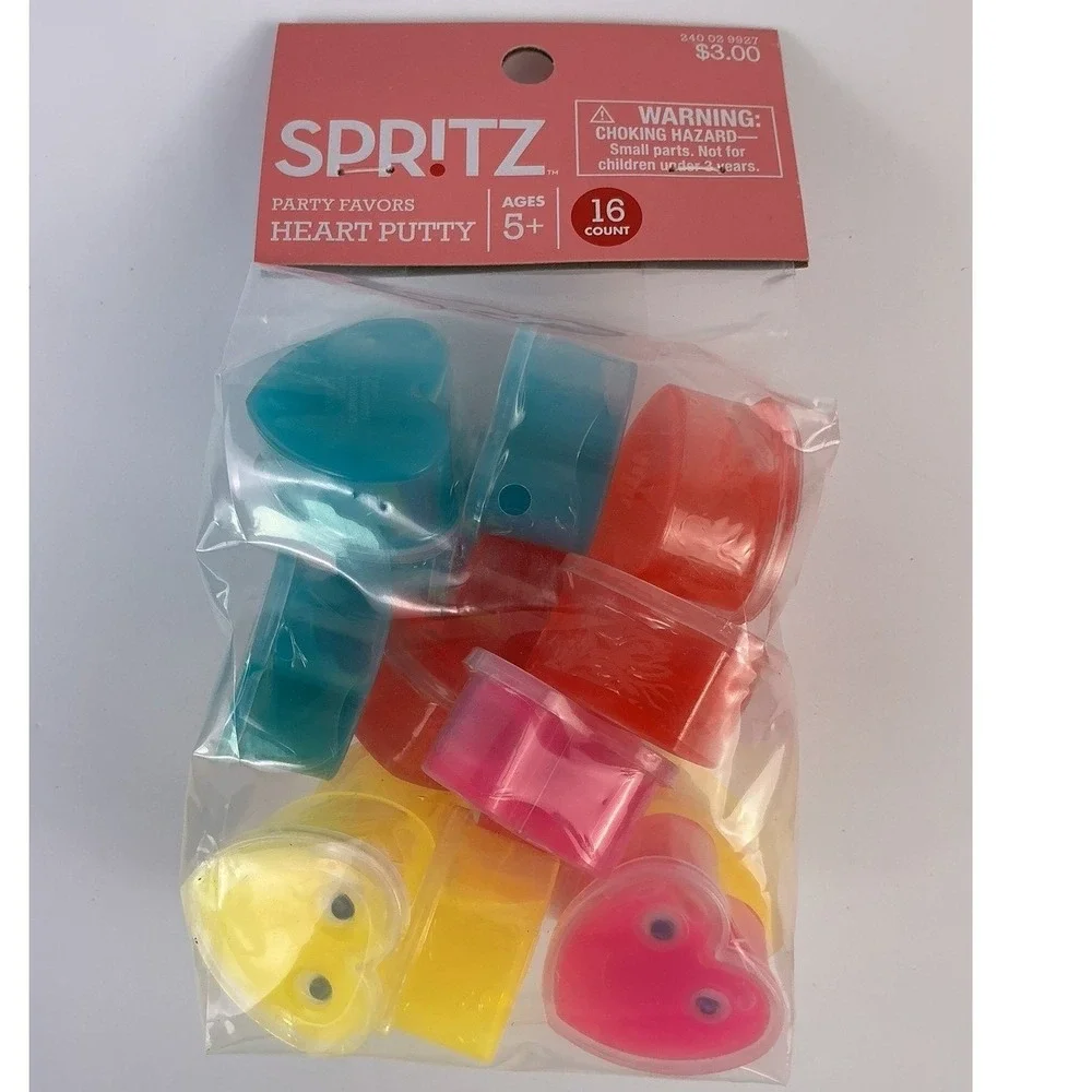 Spritz Heart Putty Party Favors Lot of 2 Packs 16 Count Each‎ Kids Goody Bag Toy